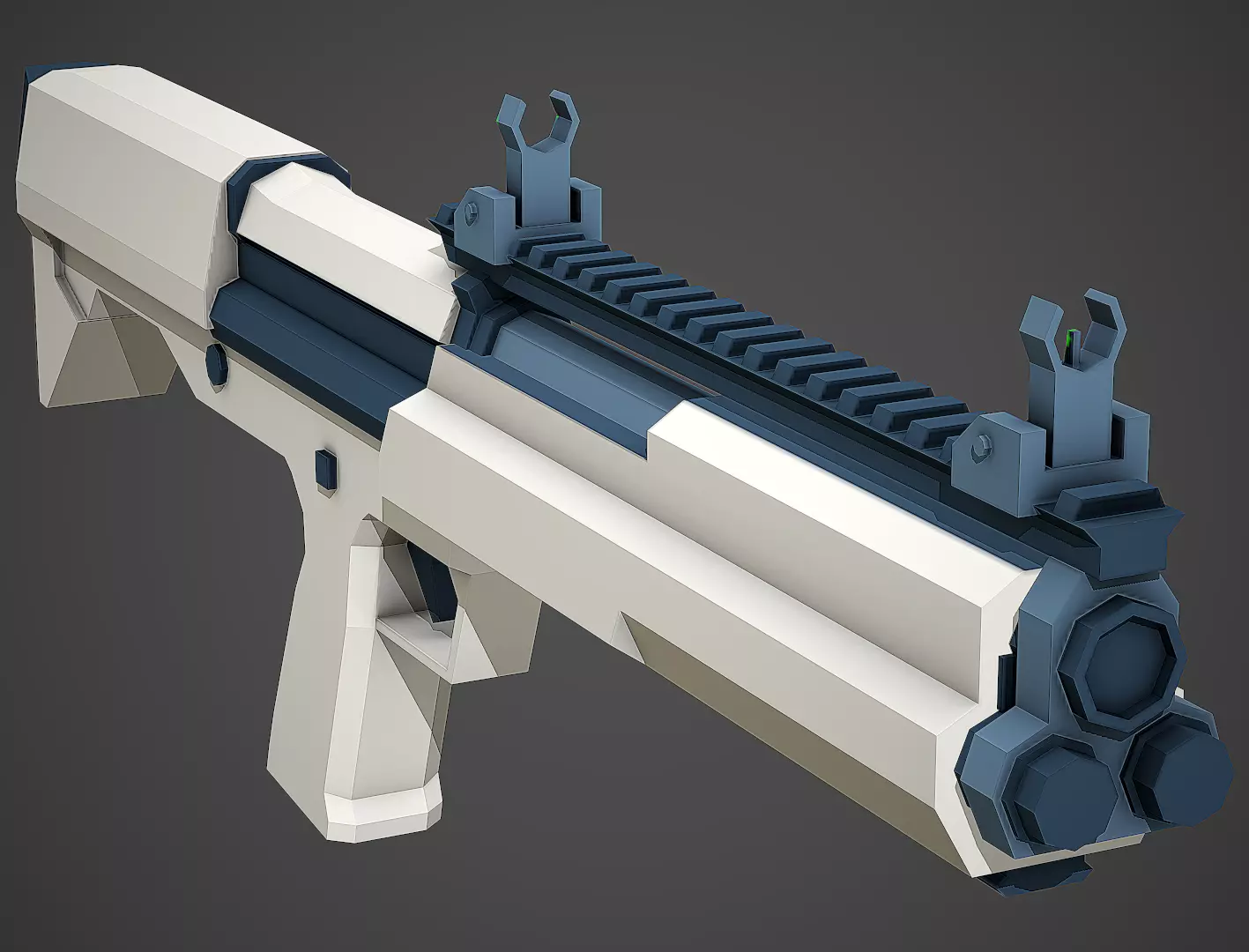 Stylized KSG Shotgun Low Poly Mobile Ready Low-poly 3D model_0