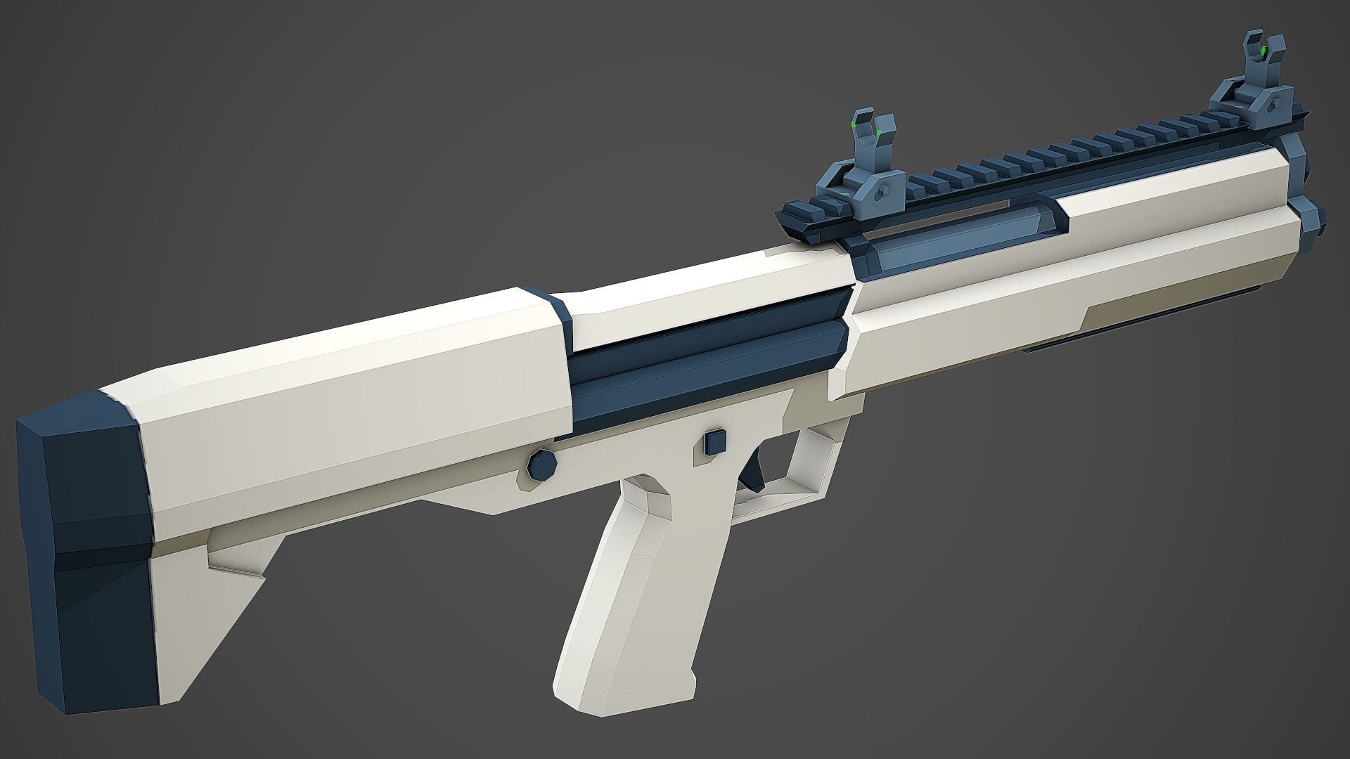 Stylized KSG Shotgun Low Poly Mobile Ready Low-poly 3D model_1