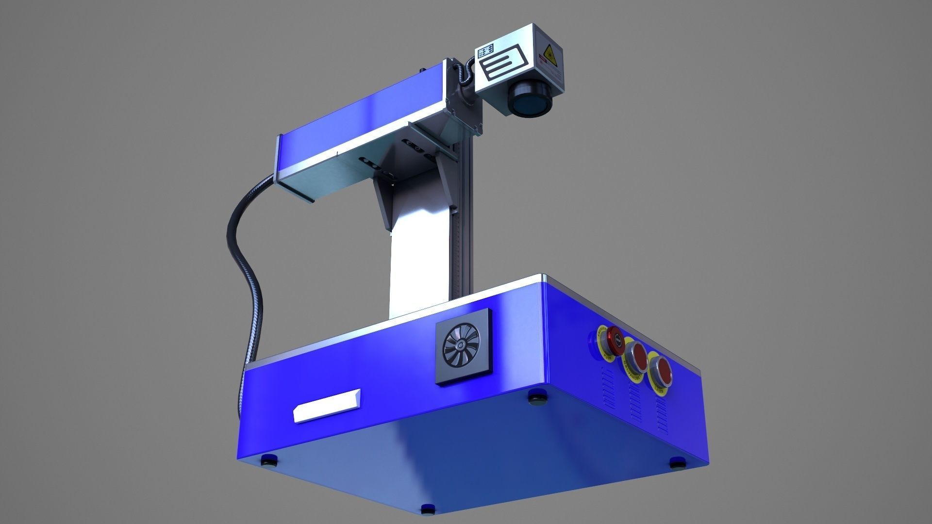 Fiber Laser Engraving Machine - Metal Engraving Machine Low-poly 3D model_7