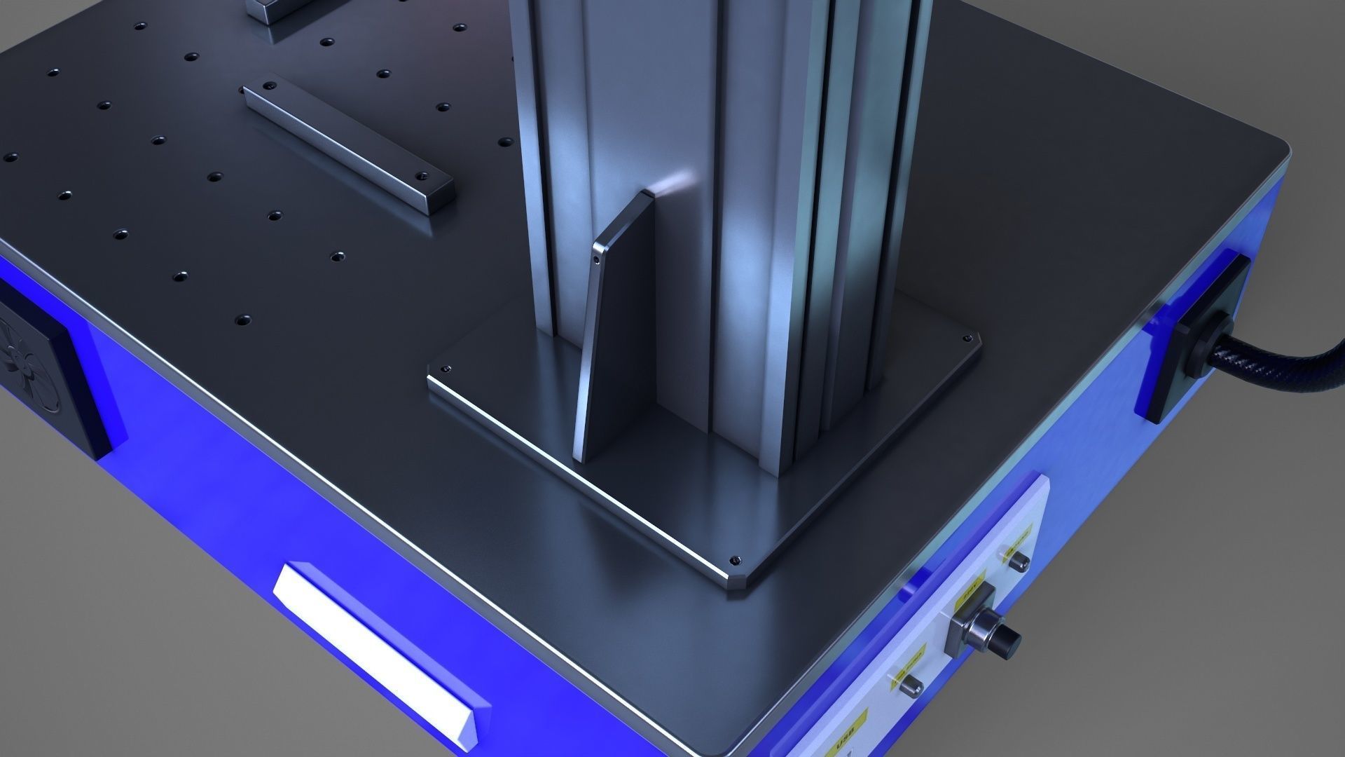 Fiber Laser Engraving Machine - Metal Engraving Machine Low-poly 3D model_15