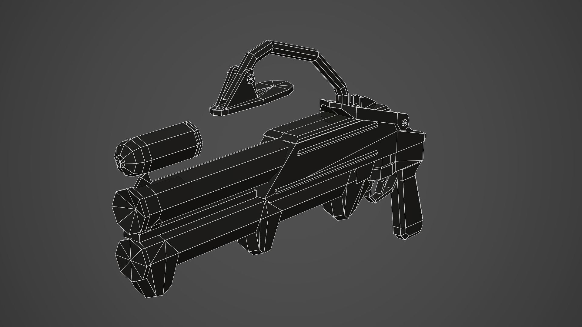 Stylized GM-94 Grenade Launcher Low Poly Mobile Ready Low-poly 3D model_10