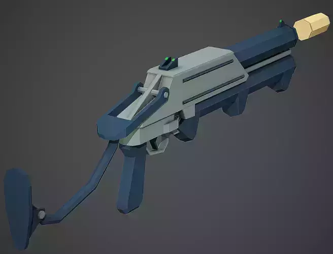 Stylized GM-94 Grenade Launcher Low Poly Mobile Ready