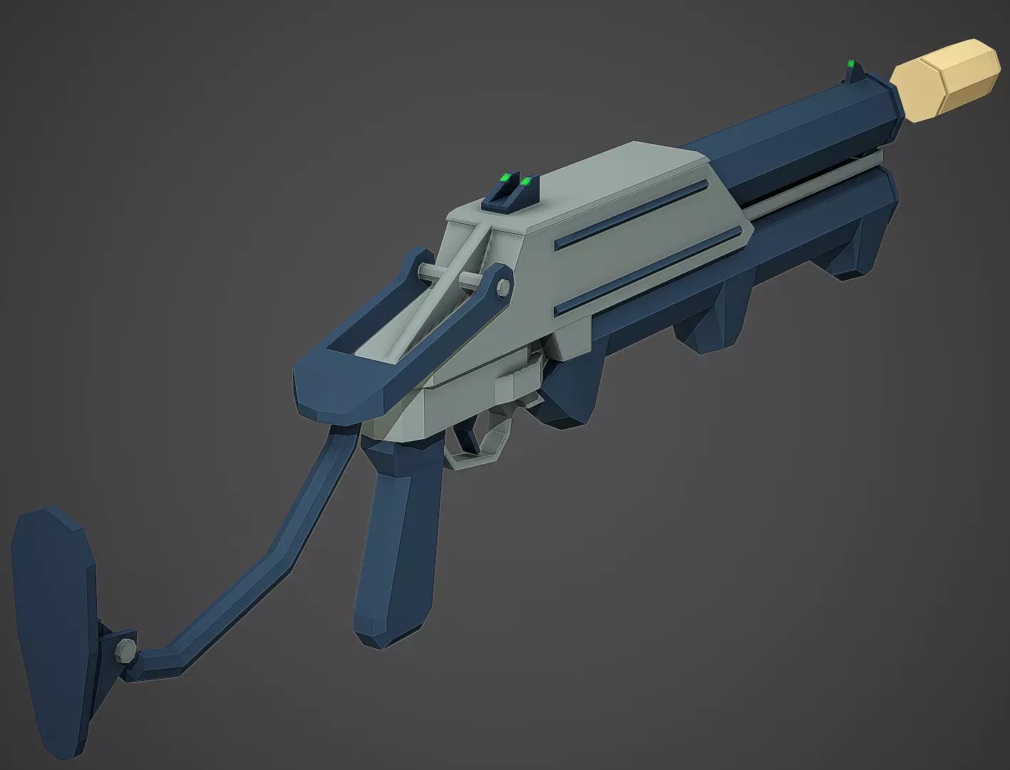 Stylized GM-94 Grenade Launcher Low Poly Mobile Ready Low-poly 3D model_0