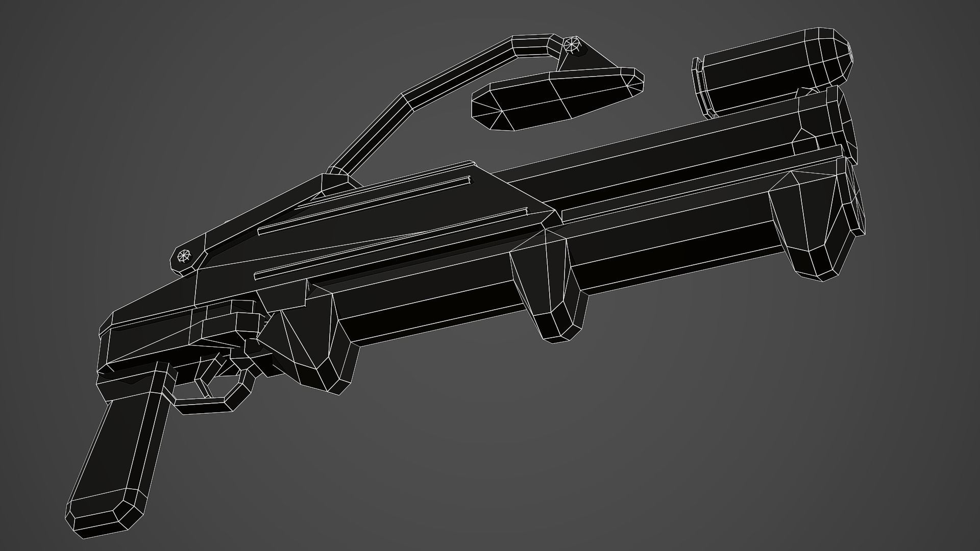 Stylized GM-94 Grenade Launcher Low Poly Mobile Ready Low-poly 3D model_11