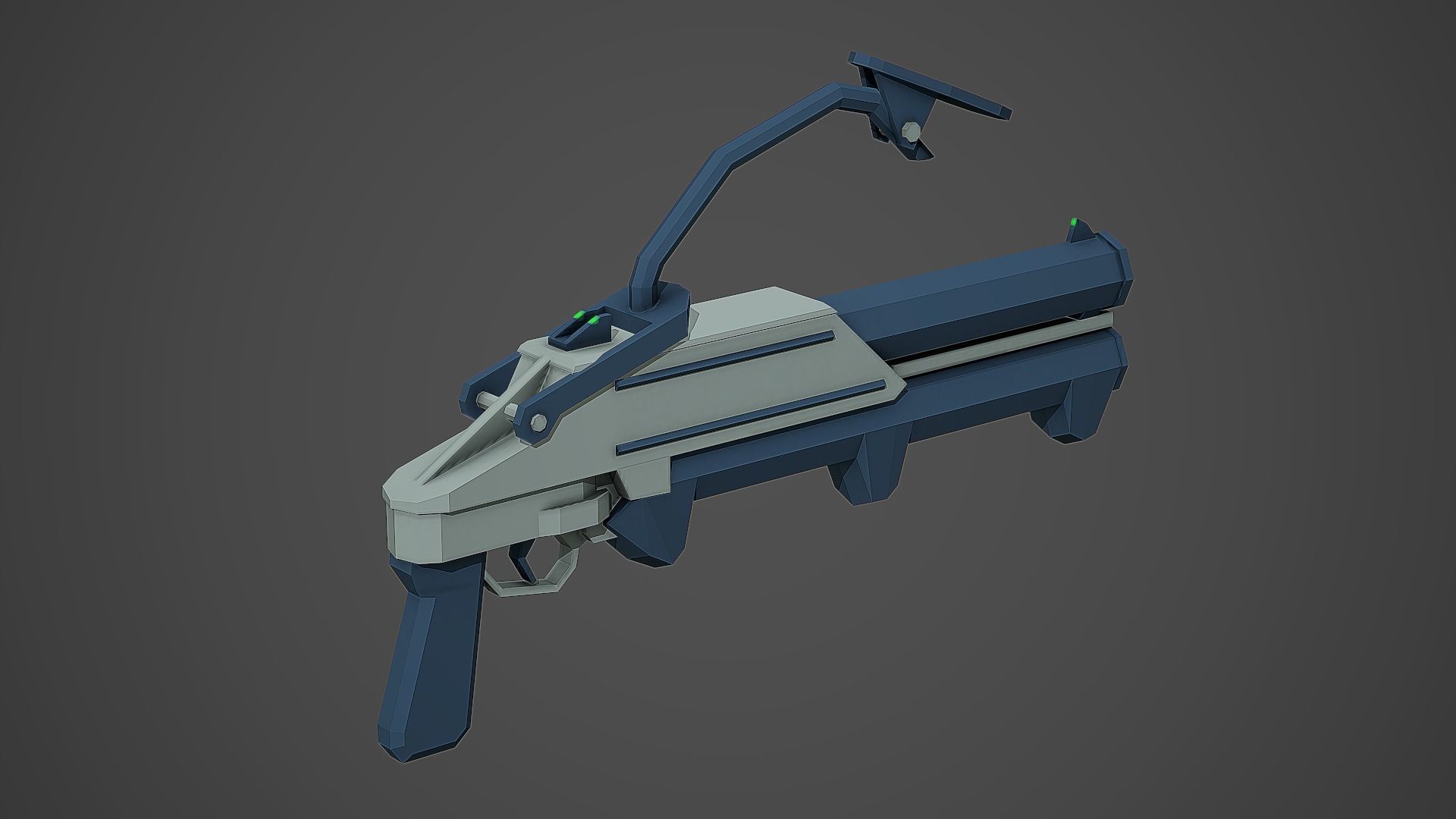 Stylized GM-94 Grenade Launcher Low Poly Mobile Ready Low-poly 3D model_6