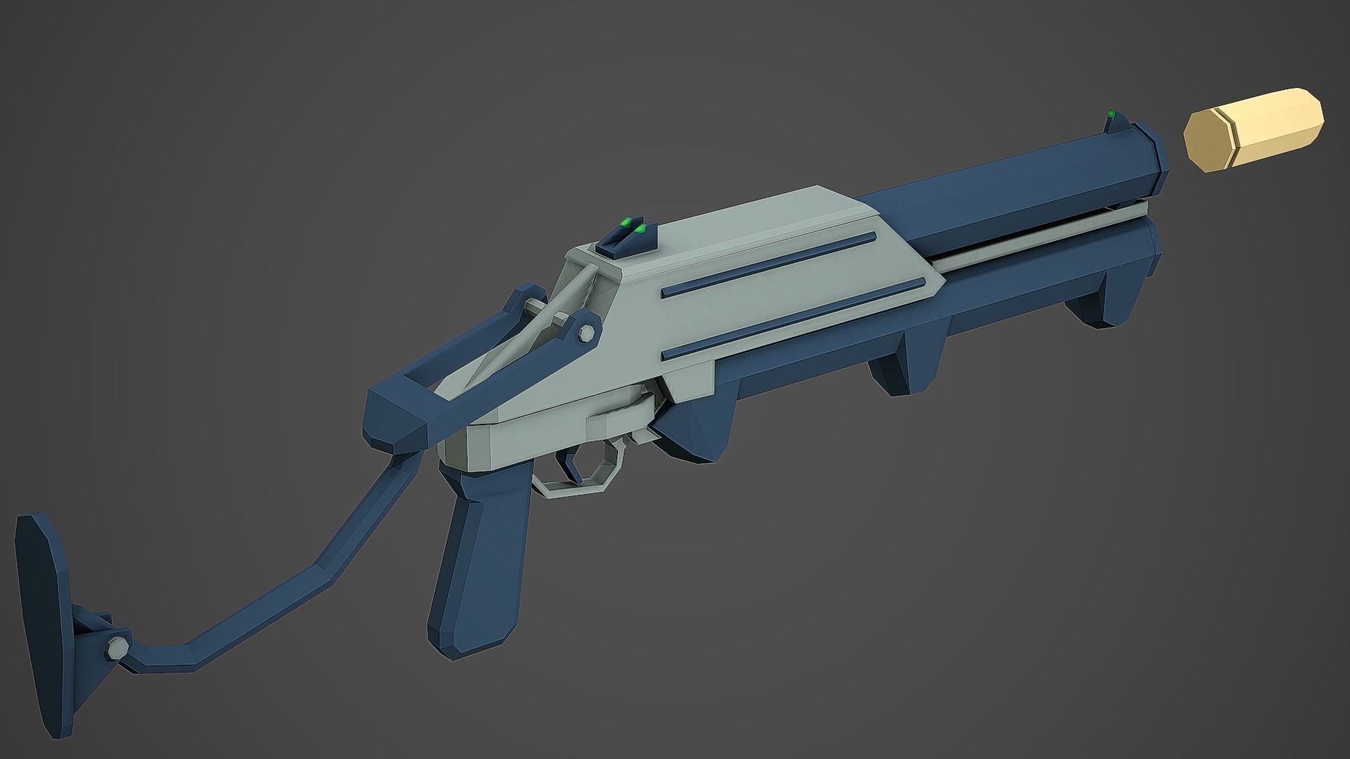 Stylized GM-94 Grenade Launcher Low Poly Mobile Ready Low-poly 3D model_1