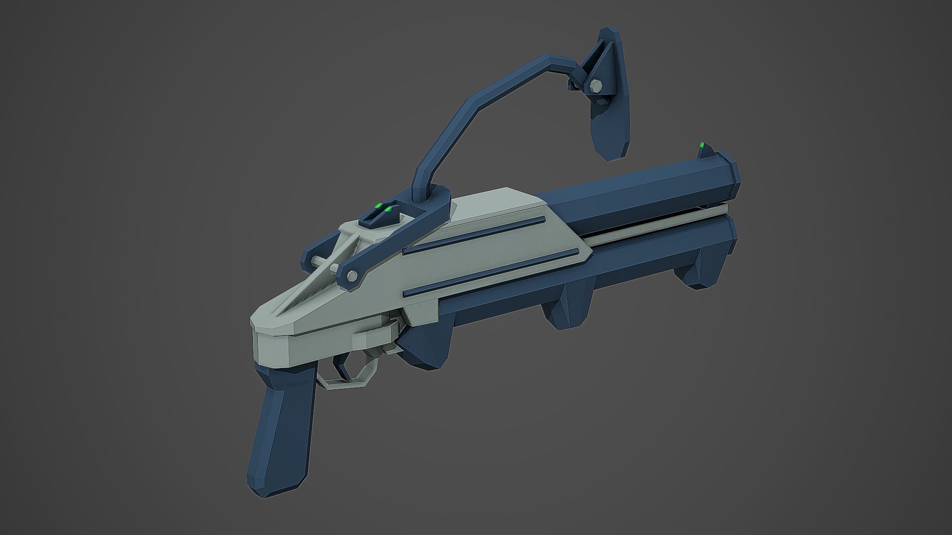 Stylized GM-94 Grenade Launcher Low Poly Mobile Ready Low-poly 3D model_5