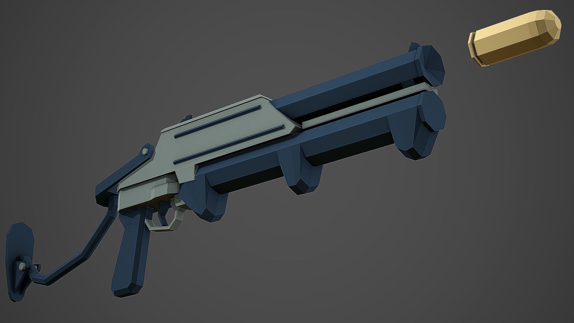 Stylized GM-94 Grenade Launcher Low Poly Mobile Ready Low-poly 3D model_4