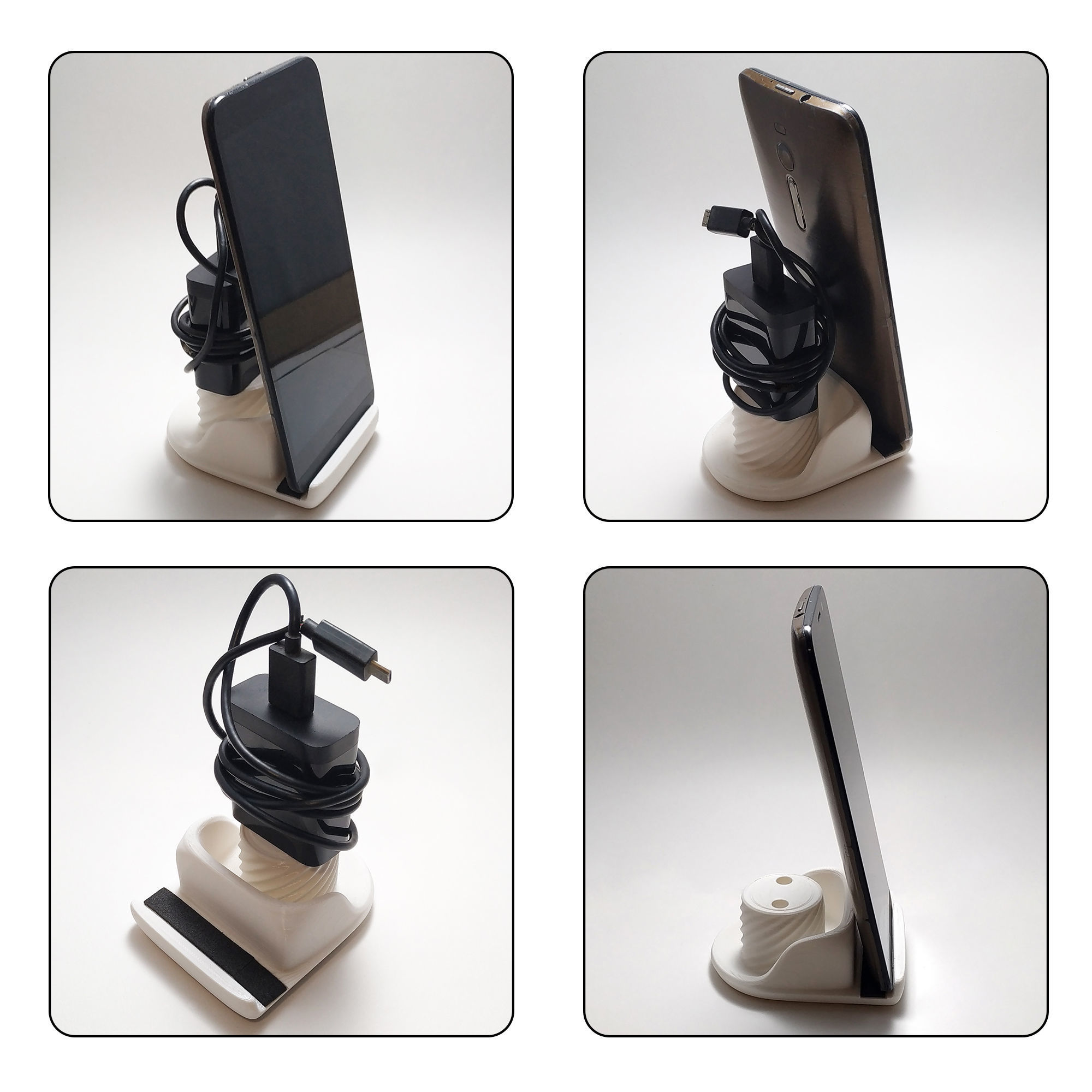 Cell Phone stand with charger holder for 3d Printing 3D print model_3