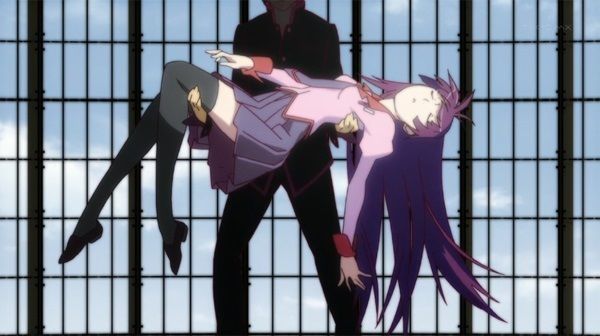 Falling anime girl senjougahara from monogatari falling 3D print model_4