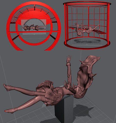Falling anime girl senjougahara from monogatari falling 3D print model