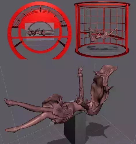 Falling anime girl senjougahara from monogatari falling 3D print model