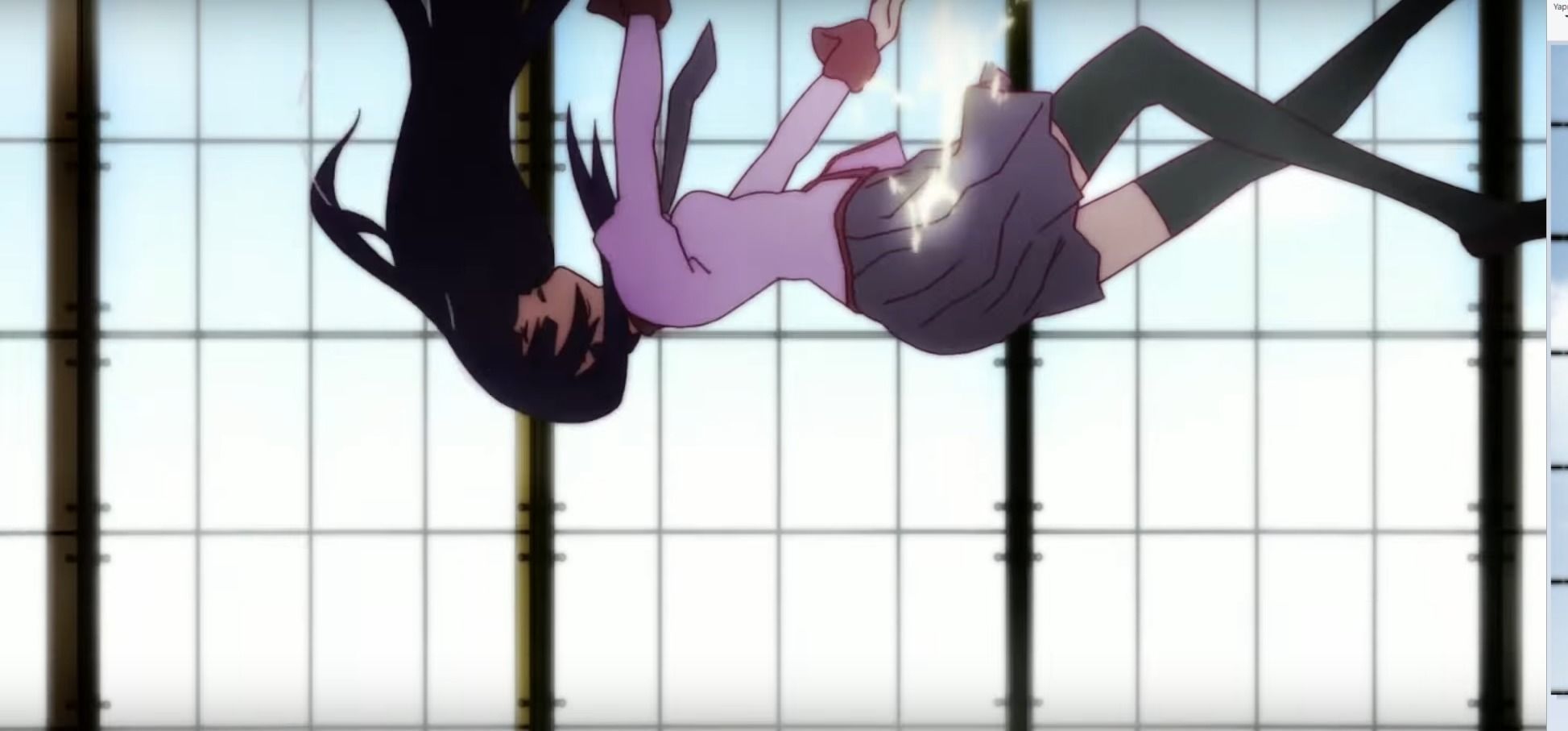 Falling anime girl senjougahara from monogatari falling 3D print model_3