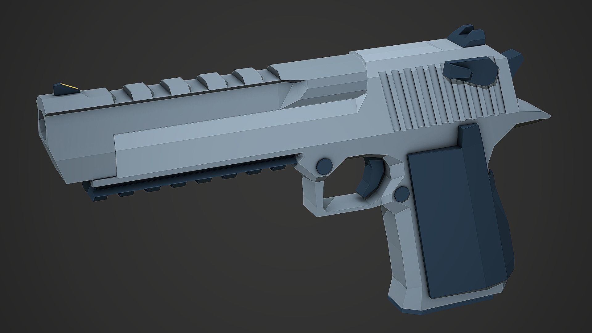 Stylized Desert Eagle Pistol Low Poly Mobile Ready Low-poly 3D model_2