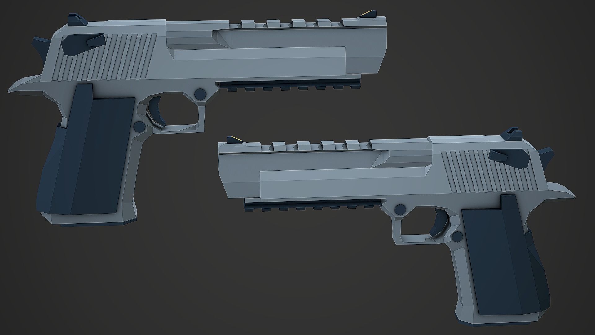 Stylized Desert Eagle Pistol Low Poly Mobile Ready Low-poly 3D model_3