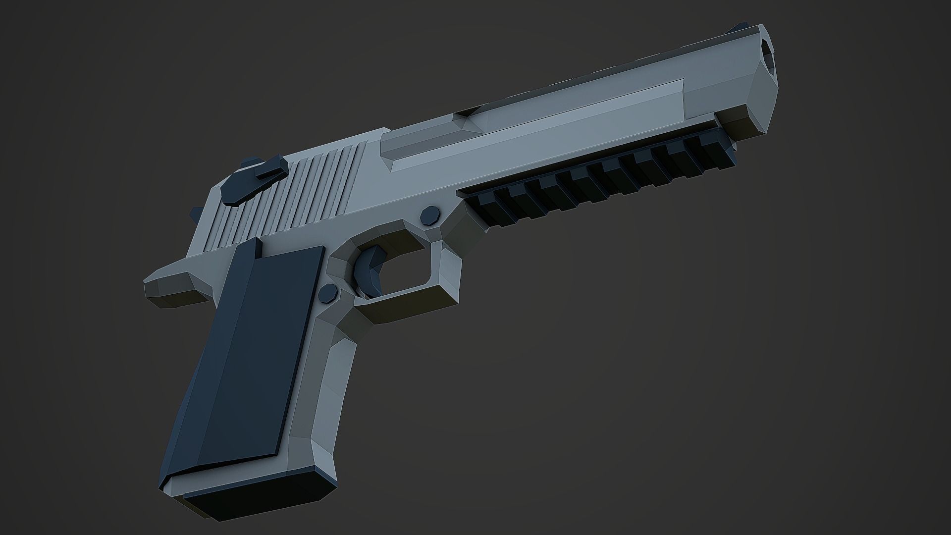 Stylized Desert Eagle Pistol Low Poly Mobile Ready Low-poly 3D model_4