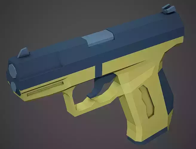 Stylized Walther P99 Pistol Low Poly Mobile Ready
