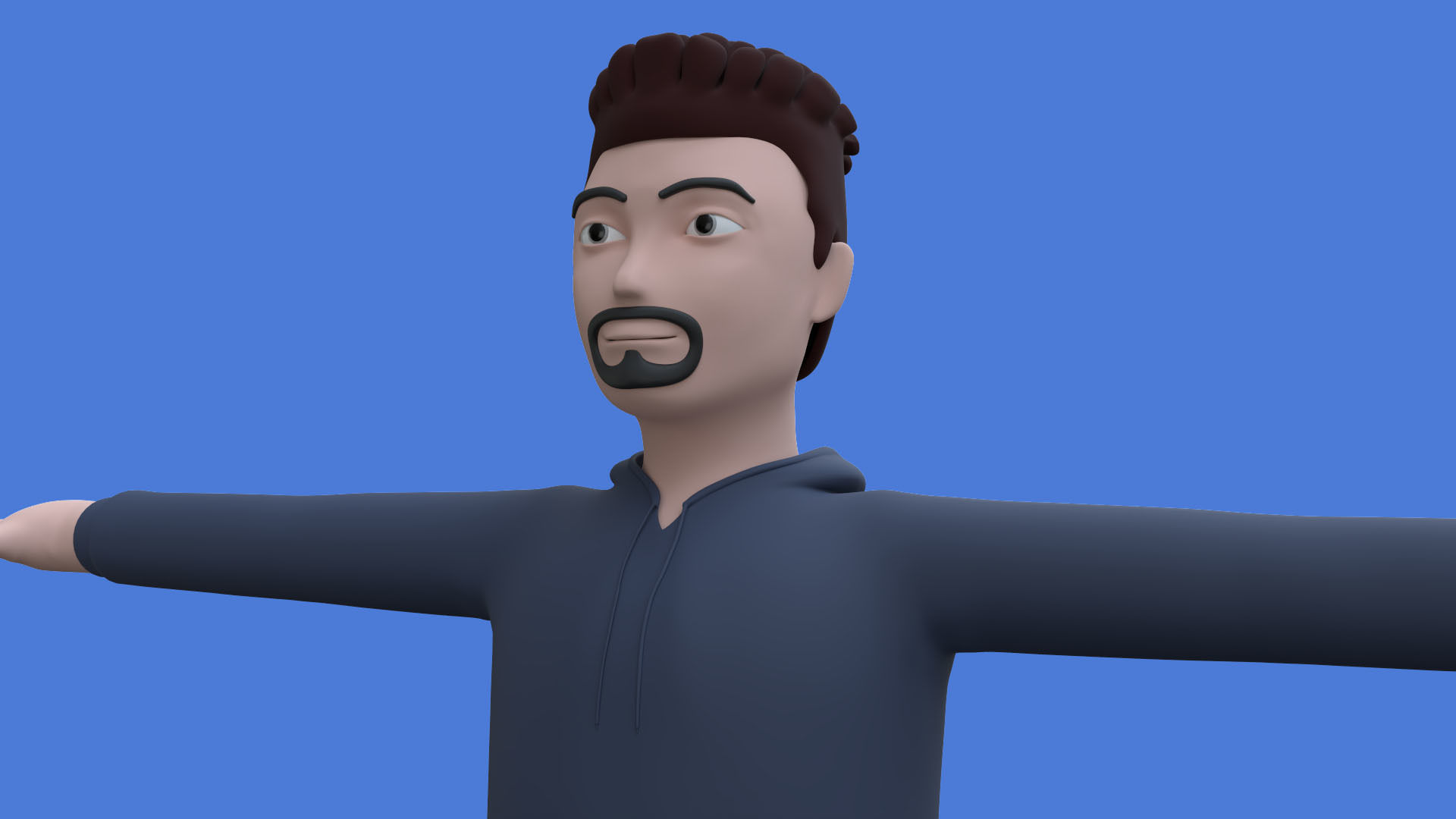 Stylish sports boy Low-poly 3D model_2