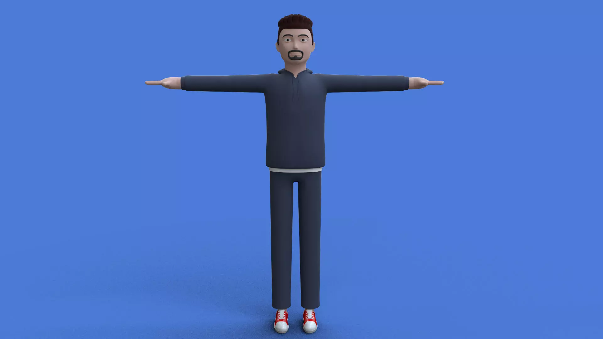 Stylish sports boy Low-poly 3D model_0