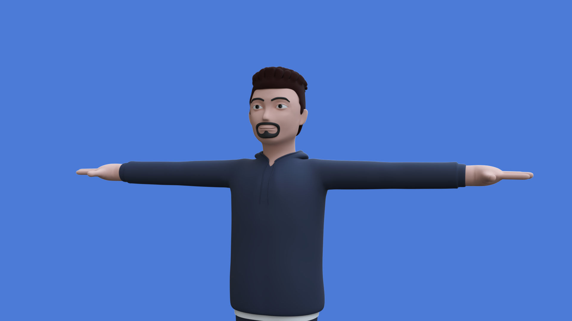 Stylish sports boy Low-poly 3D model_5