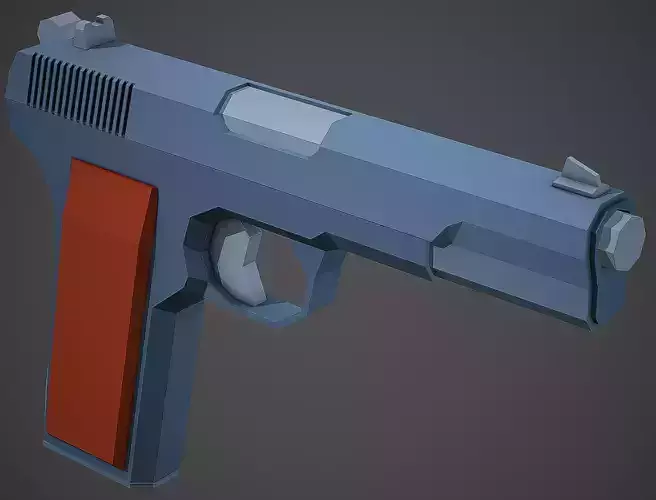 Stylized Tokarev TT Pistol Low Poly Mobile Ready Low-poly 3D model
