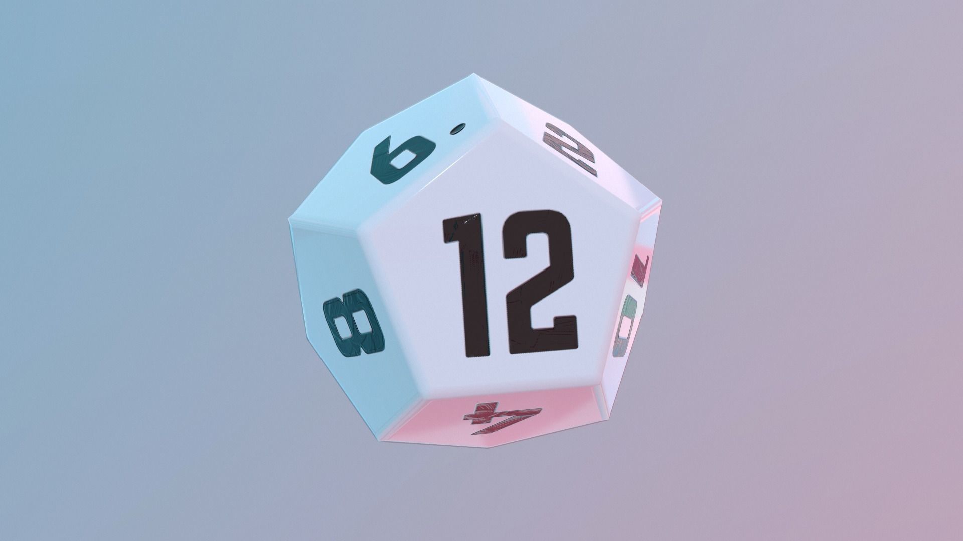 Dice d12 game ready PBR 3D asset CGTrader