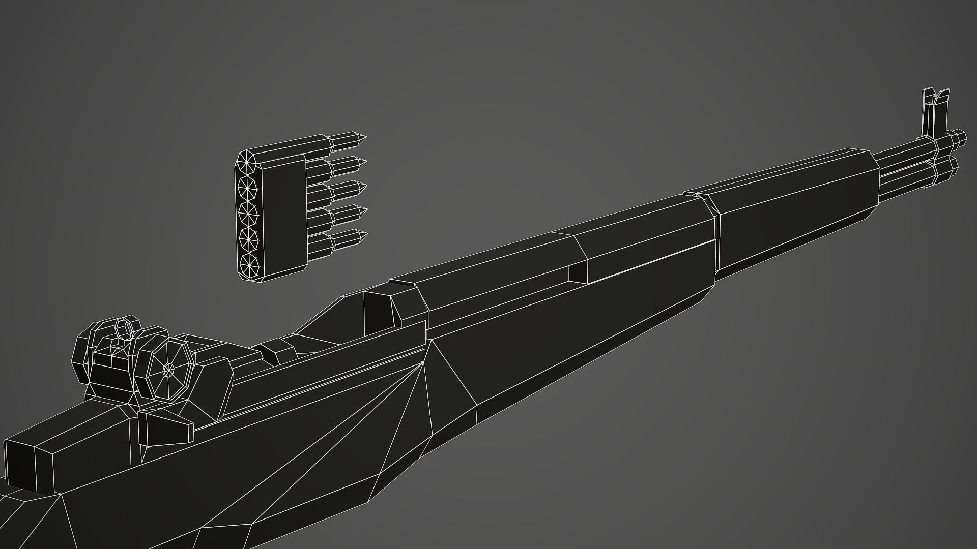 Stylized M1 Garand Low Poly Mobile Ready Low-poly 3D model_11