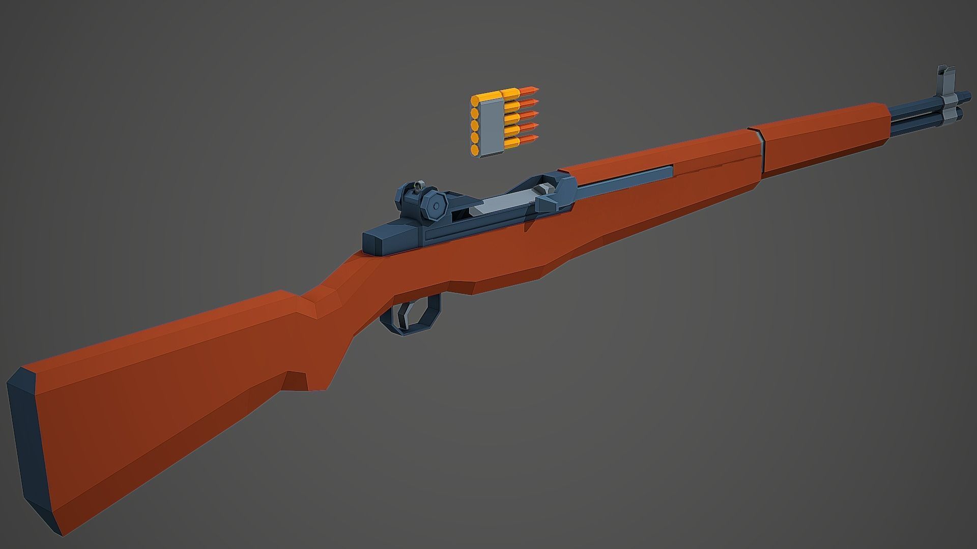 Stylized M1 Garand Low Poly Mobile Ready Low-poly 3D model_1