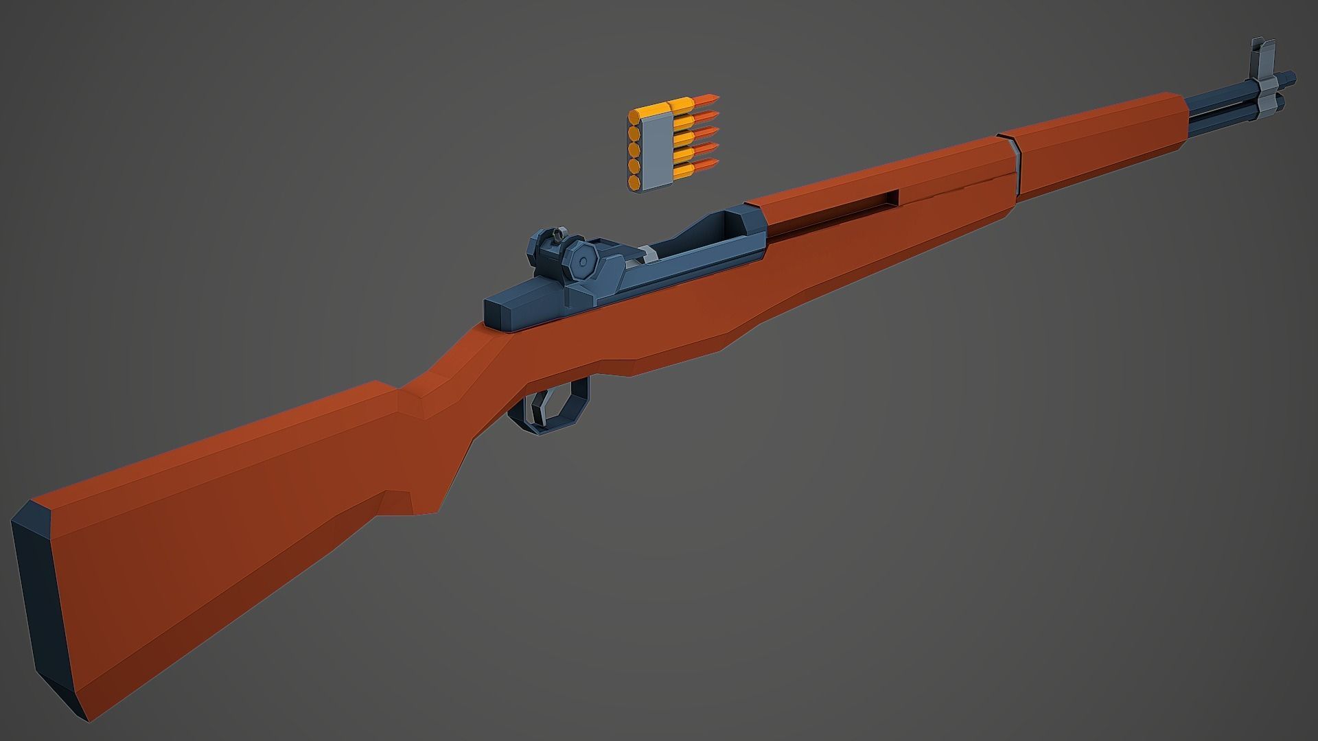 Stylized M1 Garand Low Poly Mobile Ready Low-poly 3D model_5