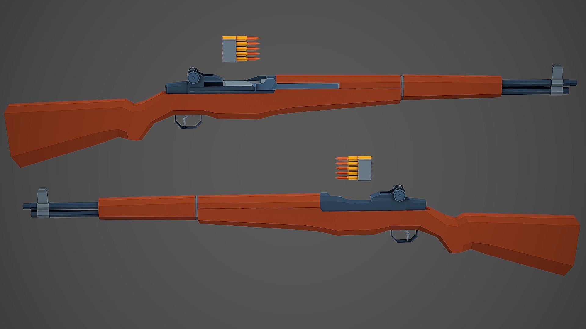 Stylized M1 Garand Low Poly Mobile Ready Low-poly 3D model_3