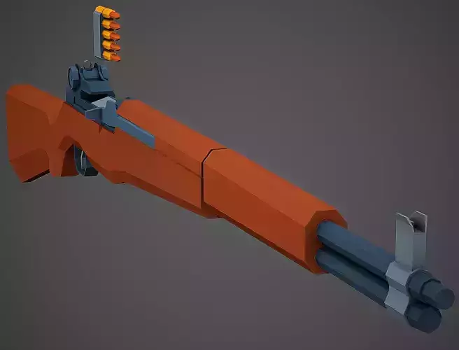 Stylized M1 Garand Low Poly Mobile Ready Low-poly 3D model