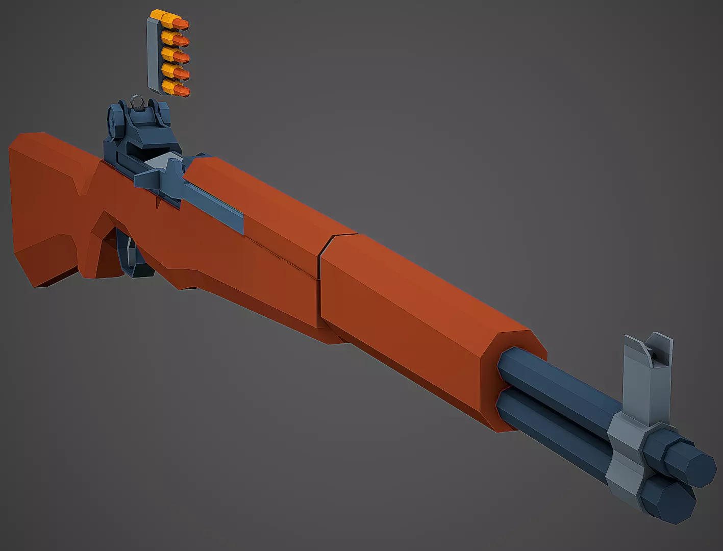 Stylized M1 Garand Low Poly Mobile Ready Low-poly 3D model_0