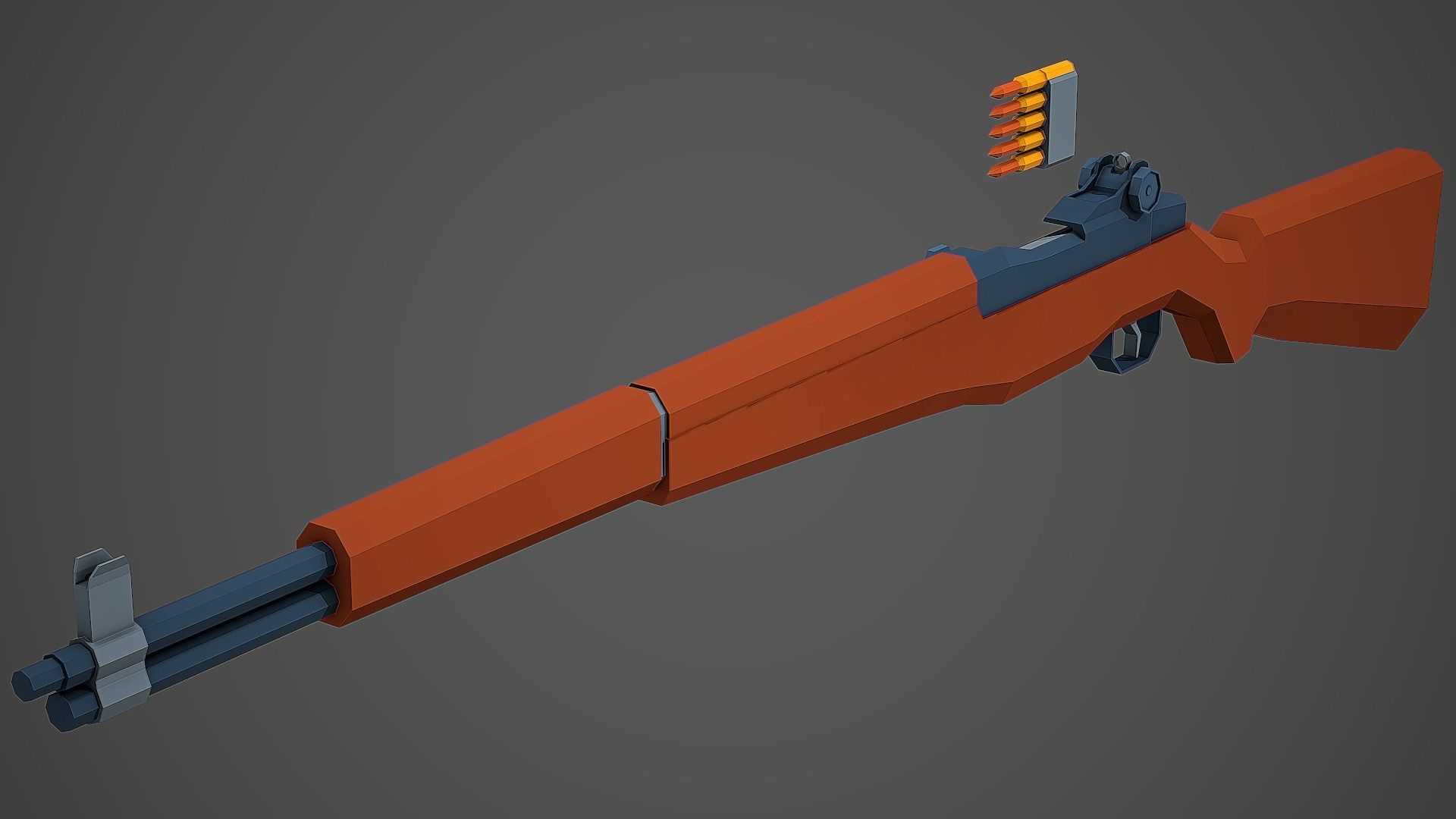 Stylized M1 Garand Low Poly Mobile Ready Low-poly 3D model_2