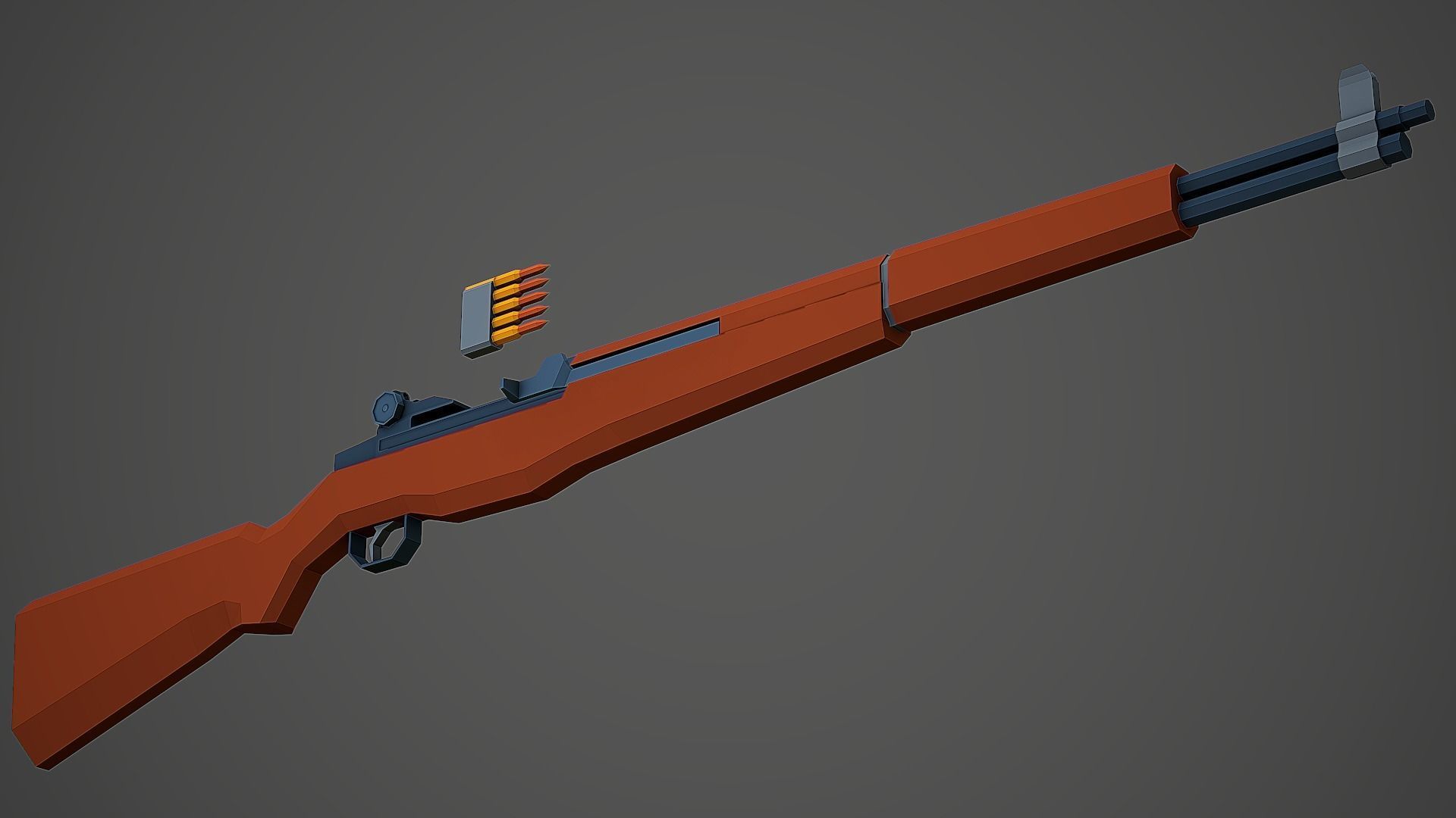 Stylized M1 Garand Low Poly Mobile Ready Low-poly 3D model_4