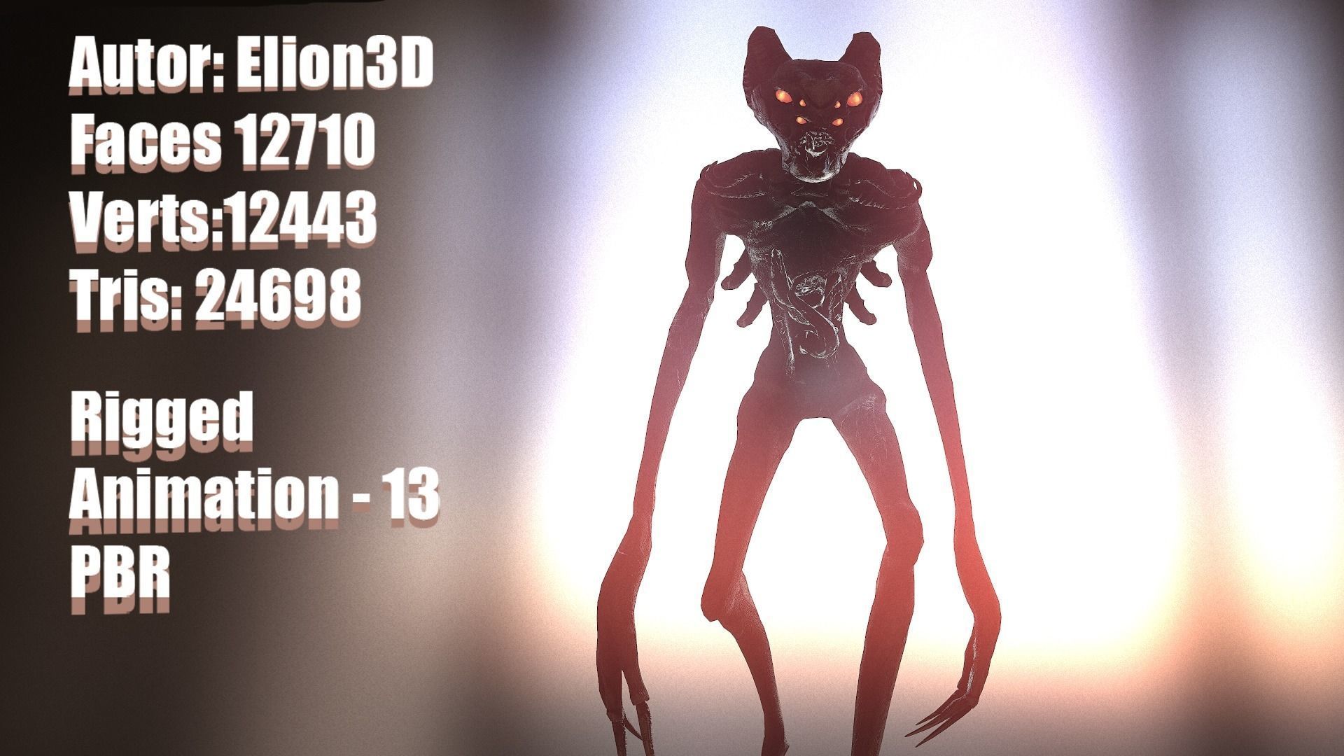 Monster Demon ver2 Game Ready Low Poly Model Low-poly 3D model_3