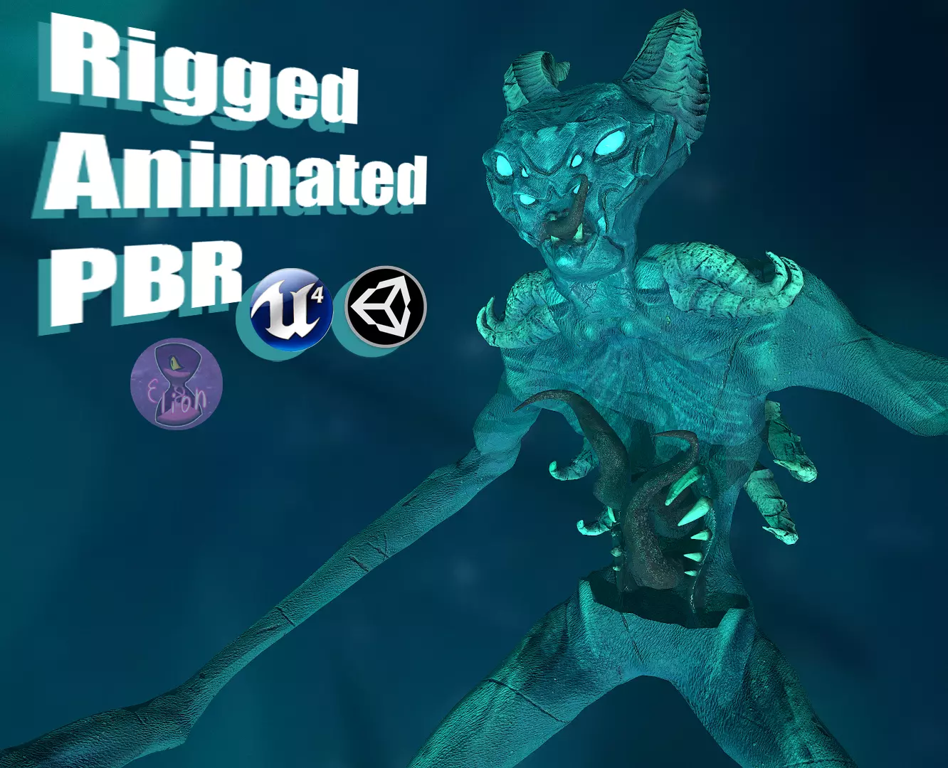 Monster Demon ver2 Game Ready Low Poly Model Low-poly 3D model_0