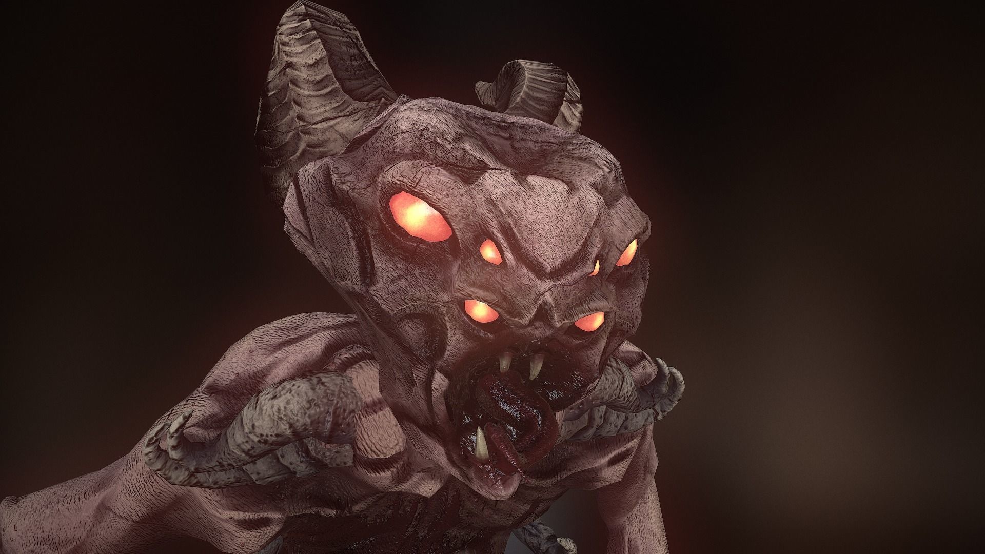 Monster Demon ver2 Game Ready Low Poly Model Low-poly 3D model_37