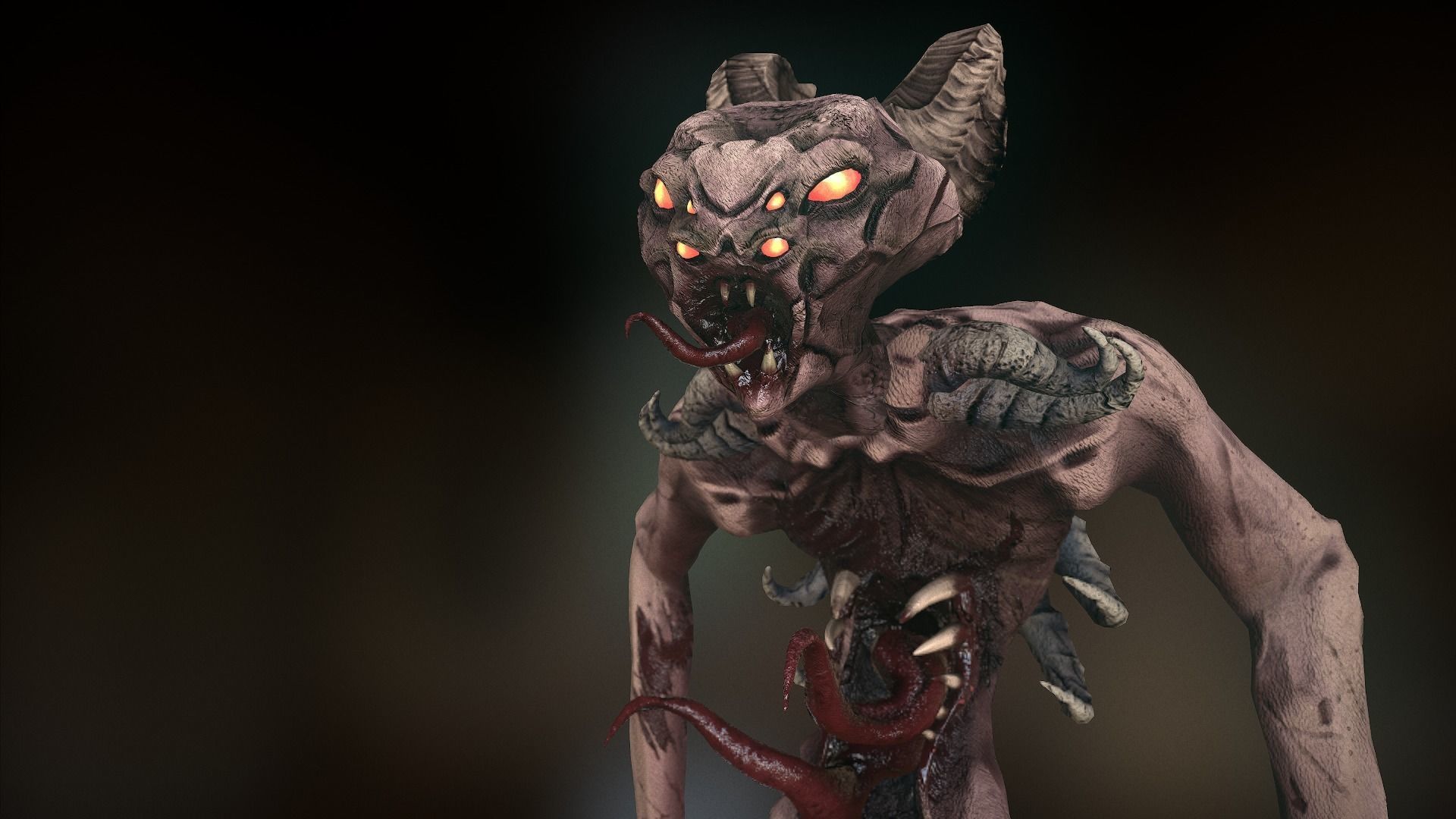 Monster Demon ver2 Game Ready Low Poly Model Low-poly 3D model_35