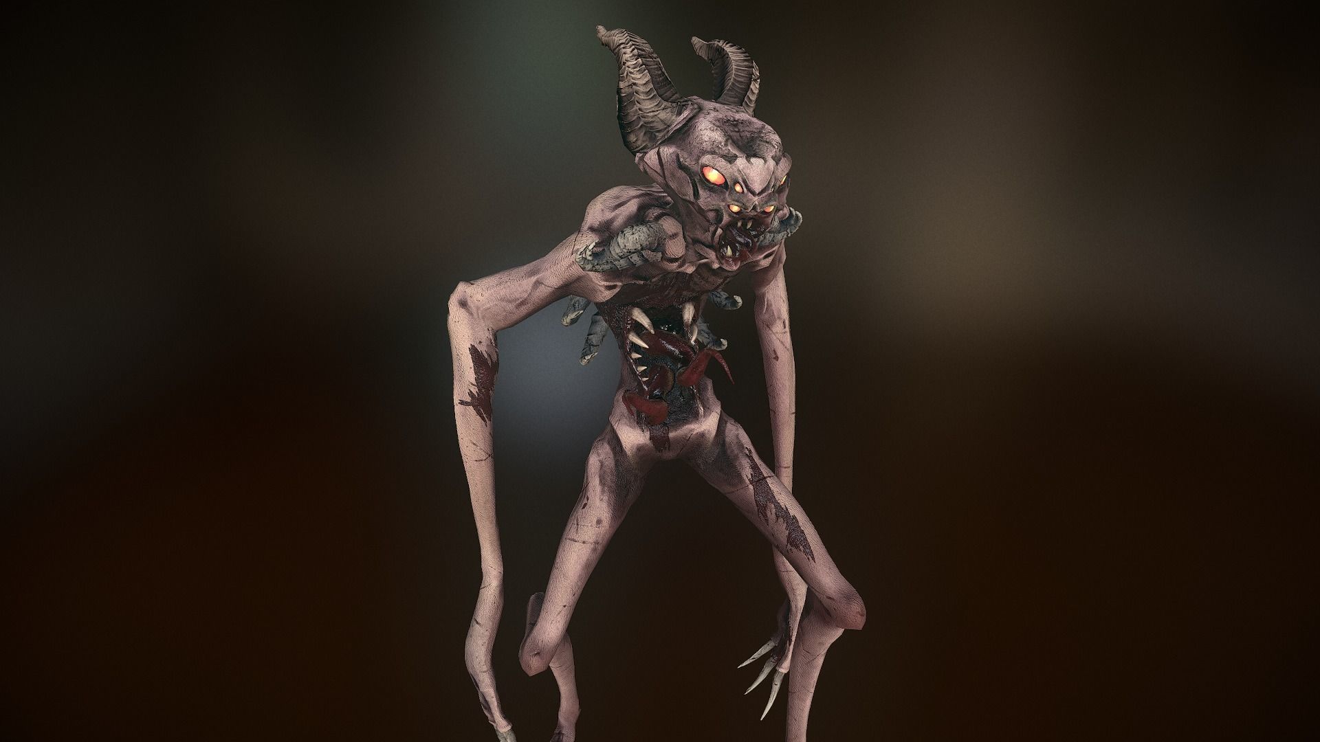 Monster Demon ver2 Game Ready Low Poly Model Low-poly 3D model_36