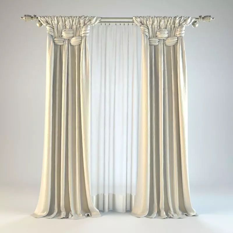 Curtain 8 curtains 3D model_0