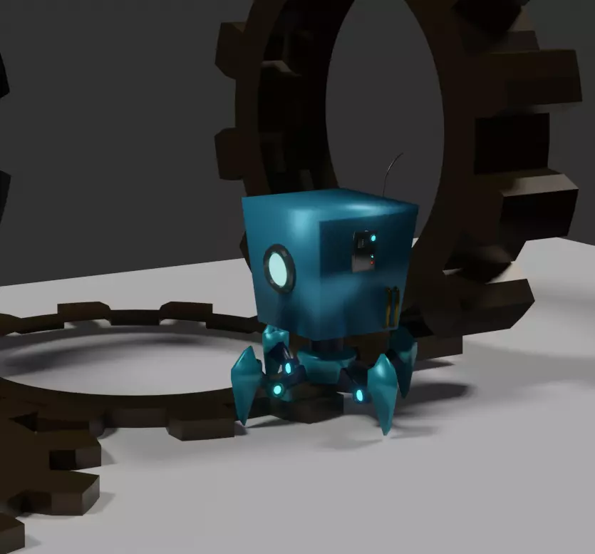 Robot Spider Low-poly 3D model