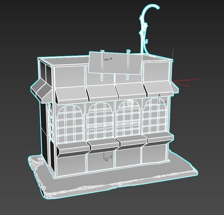 Rusty Metal Booth 3D model_6