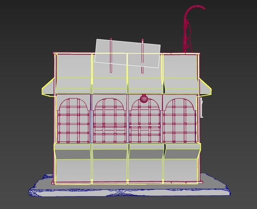 Rusty Metal Booth 3D model_8