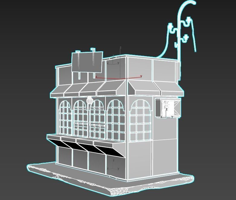 Rusty Metal Booth 3D model_7