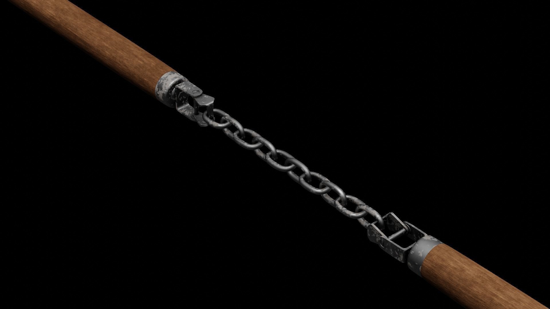 nunchaku rigged 3D model_10