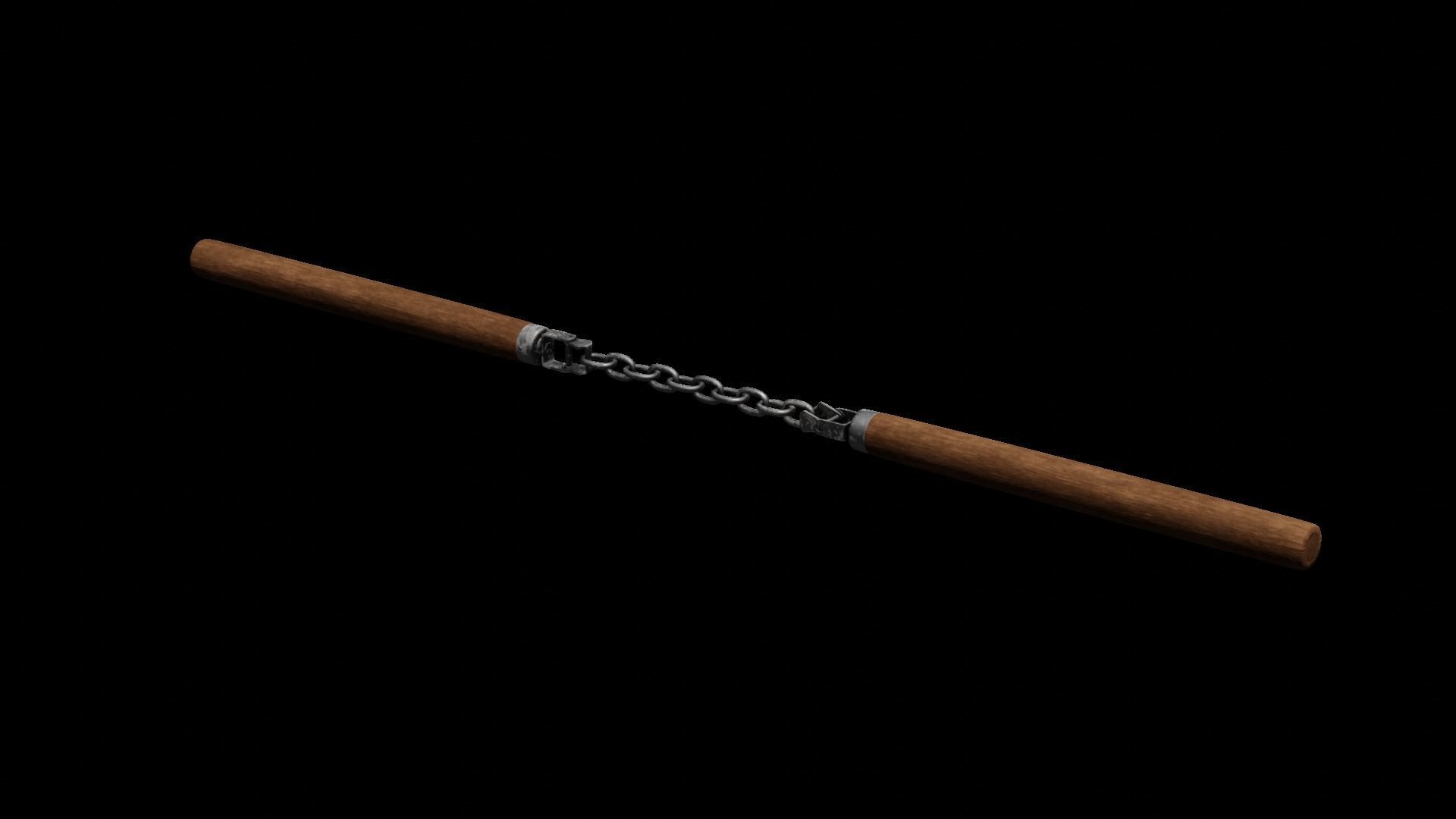 nunchaku rigged 3D model_11
