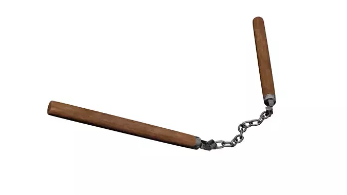 nunchaku rigged 3D model