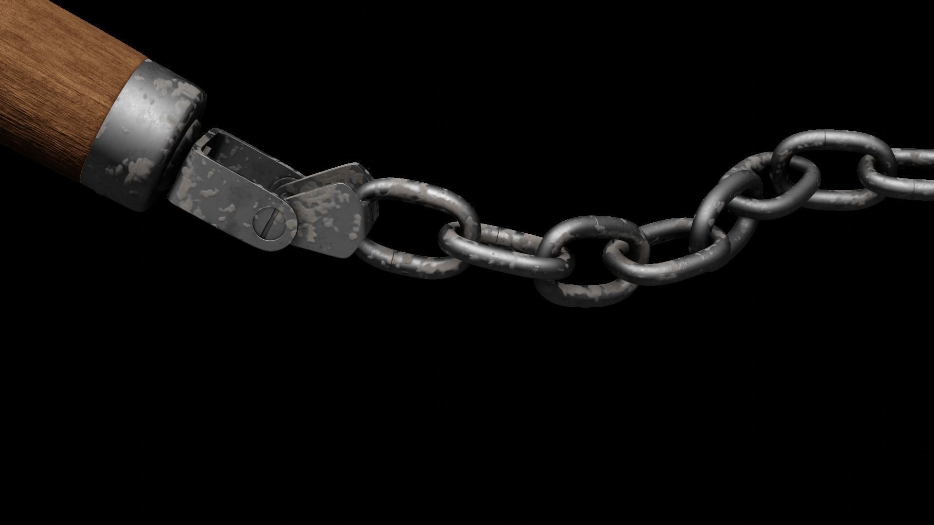 nunchaku rigged 3D model_5