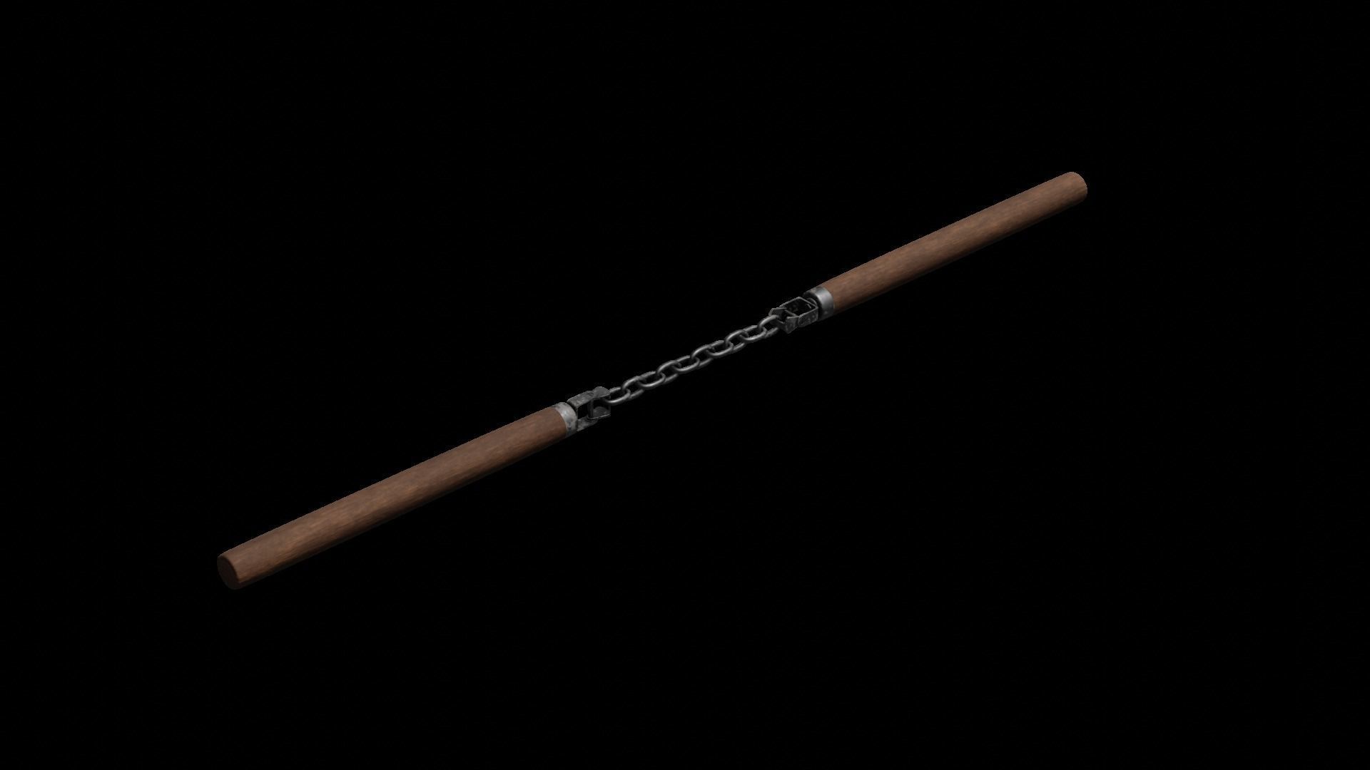 nunchaku rigged 3D model_3