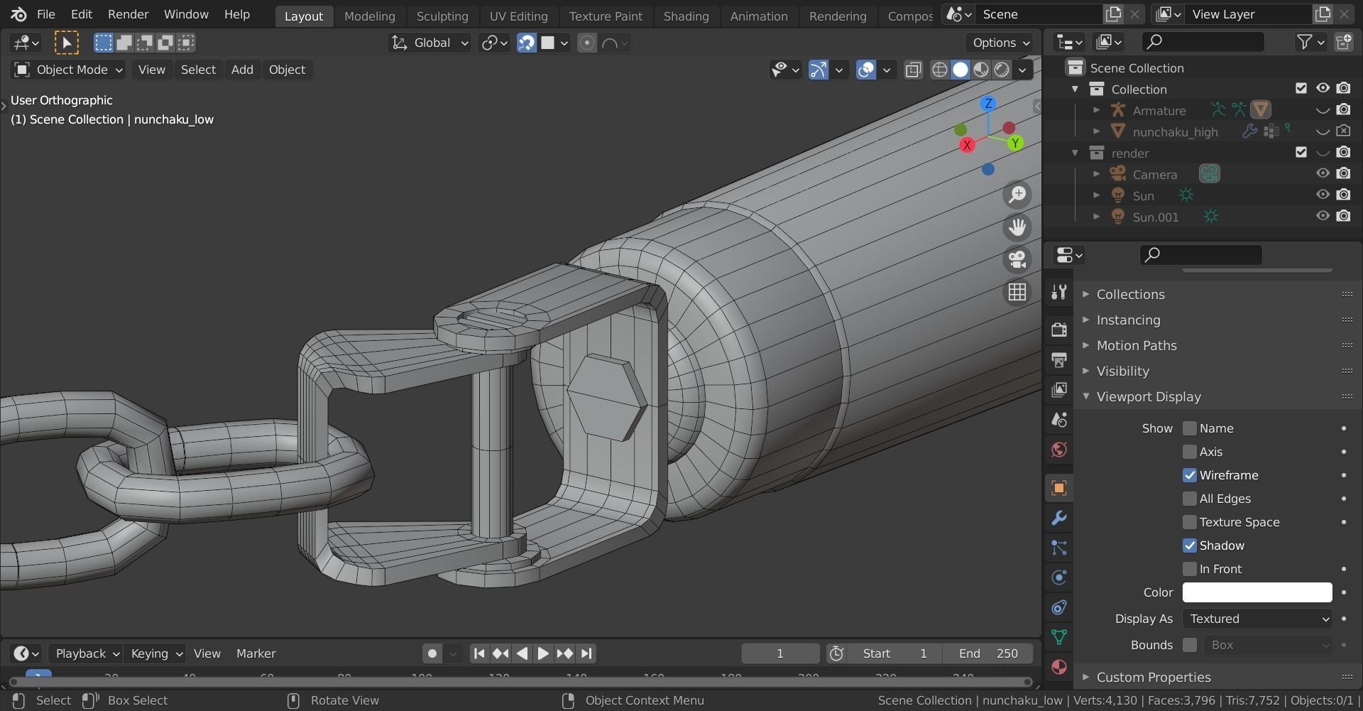 nunchaku rigged 3D model_15